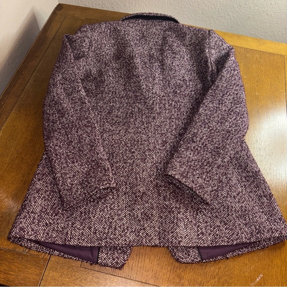 LOFT Purple Herringbone Blazer - Picture 7 of 7